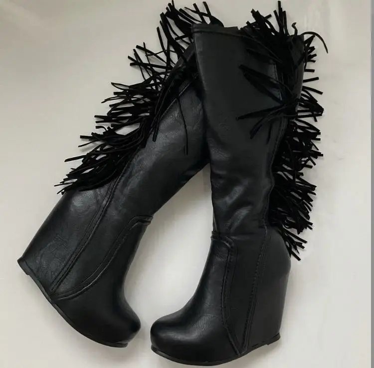 Requiem Fringe Knee Boots