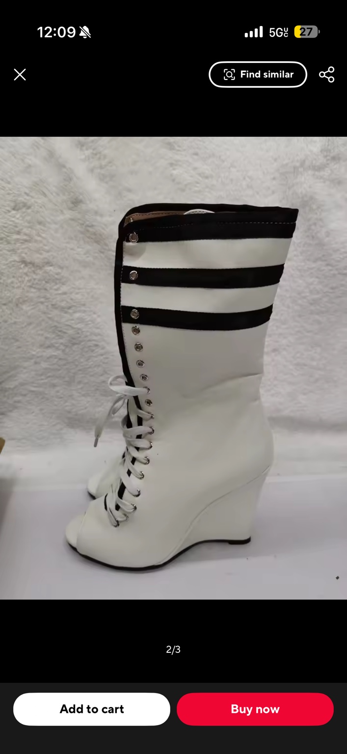 White Noise Platform Boots
