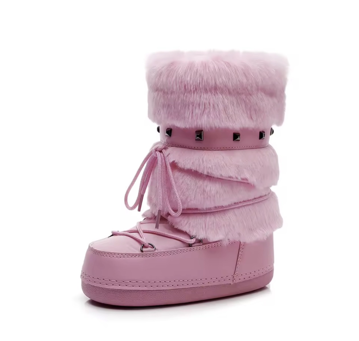 Afterfrost Fur Boots in Pink